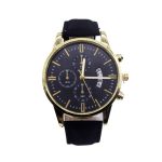 Fashion Sports Men's Quartz Watch Black Bracelet Watch Two-piece Set