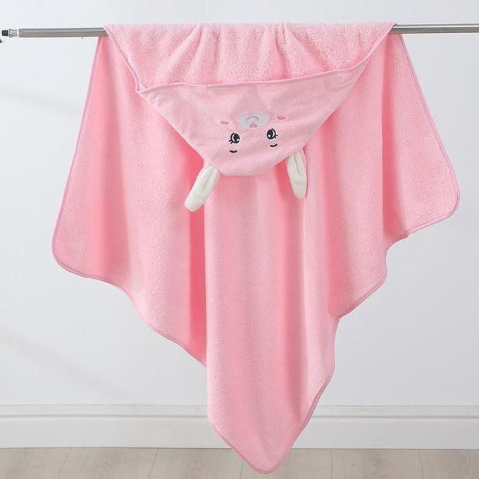Fashion Ultra Soft Hooded Cartoon Kids Bath Towel PINK