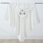 Fashion Ultra Soft Hooded Cartoon Kids Bath Towel WHITE