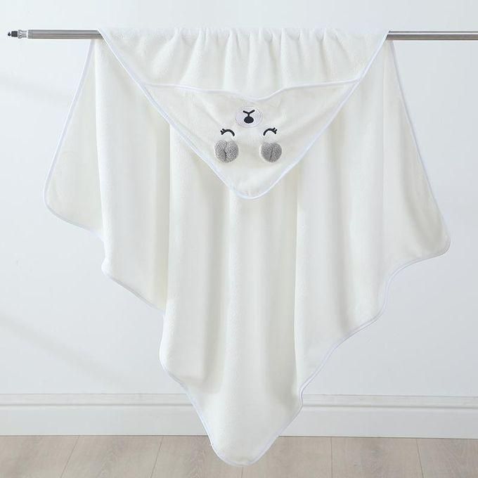 Fashion Ultra Soft Hooded Cartoon Kids Bath Towel WHITE
