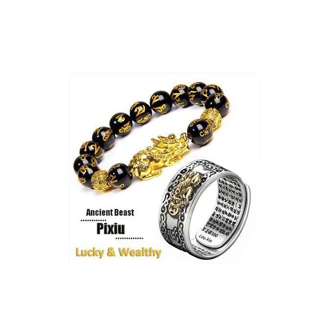 Fengshui rich brave wealth bracelet + auspicious cloud ring