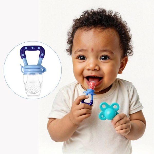 Fun Fruit Teether Silicone Pacifier - Baby Feeding Helper & Soother
