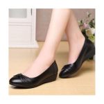 FUXING FASHION Ladies' waterproof leather shoes and flat shoes