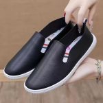 FUXING FASHION Women's Leather Shoes Ladies