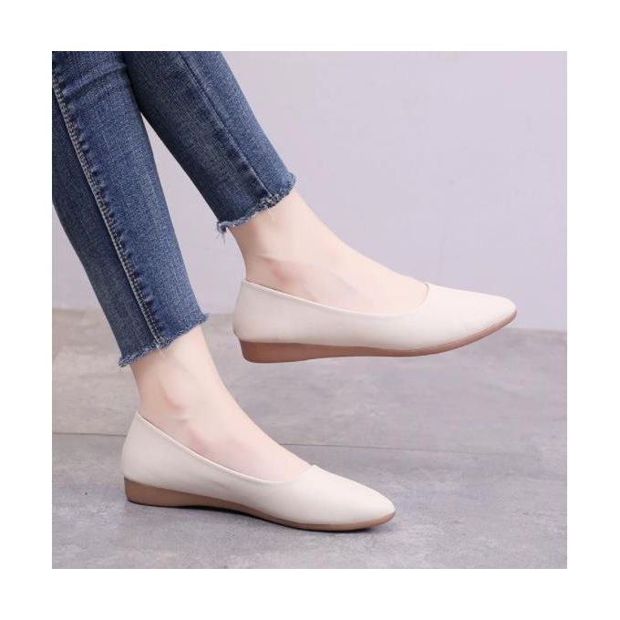 FUXING FASHION Women's leather shoes women flat shoes