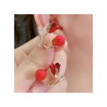 Gen Ruby Tulip Convertible Earrings Dual-Wear Statement Blooms - Curator's Pick