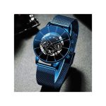 Geneva Luxury Men Fashion Business Calendar Watches Blue Stainless