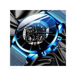 Geneva Luxury Men Fashion Business Calendar Watches Blue Stainless