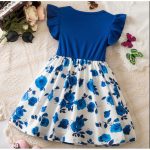 Girls Butterfly Print Princess Dress 3-8 Years