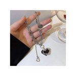 Goth Y2k Acrylic Heart Pendant Necklace For Men And Women