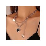 Goth Y2k Acrylic Heart Pendant Necklace For Men And Women