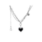 Goth Y2k Acrylic Heart Pendant Necklace For Men And Women