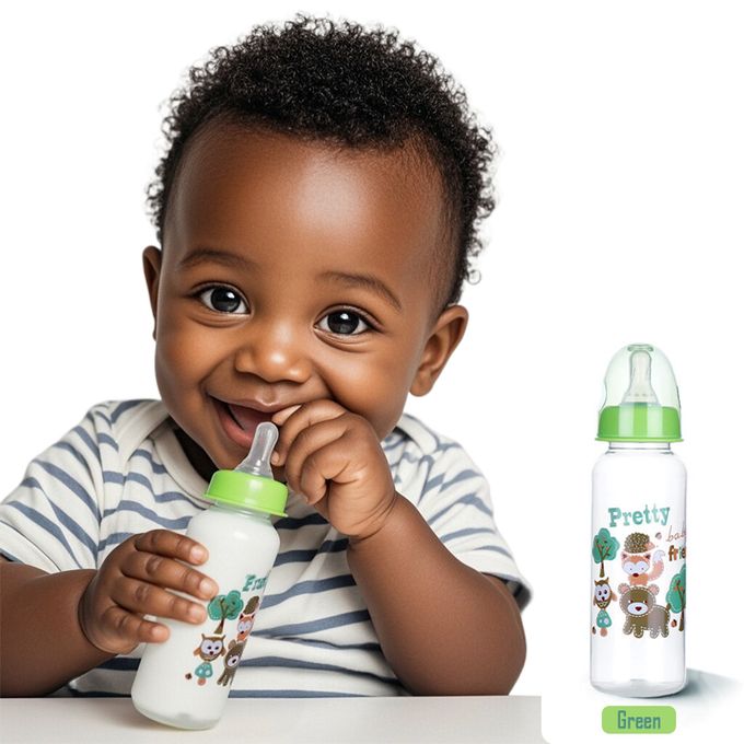 Green 250ml Silicone Baby Bottle - BPA-Free, Anti-Colic & Shatterproof