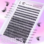 Halal DIY Lash Kit 280pcs - 8-16mm Vegan Clusters, Sweatproof for Wedding & Eid