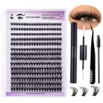 Halal DIY Lash Kit 280pcs - 8-16mm Vegan Clusters, Sweatproof for Wedding & Eid