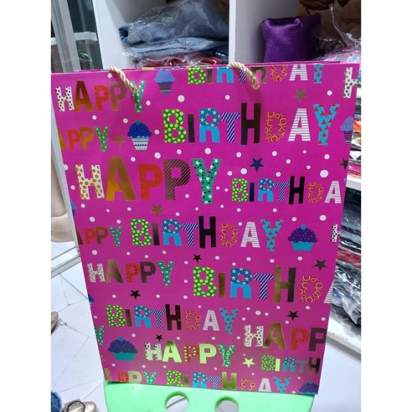 Happy Birthday Gift Bag Pink