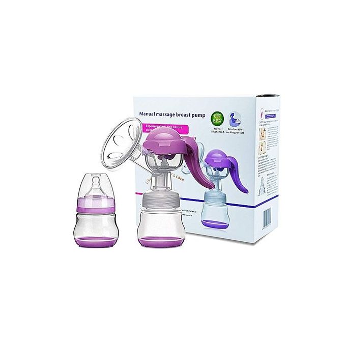 Healthy Manual Breast Pump + Free Baby Bottle Cap - Multicolor