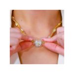 High-grade double-layer love magnetic heart-shaped pendant pearl necklace light luxury niche design versatile temperament clavicle chain