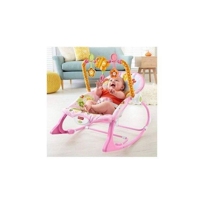 Hu-Baby Cozy Vibrant Baby Rocker with Interactive Toy Bar