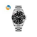 HUAHUA Classic Green Water Ghost Watch With Men's Steel Strap Practical And High-end