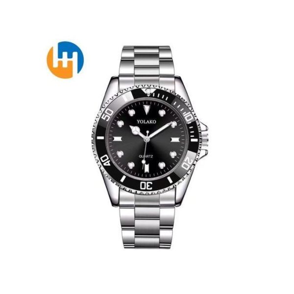 HUAHUA Classic Green Water Ghost Watch With Men's Steel Strap Practical And High-end