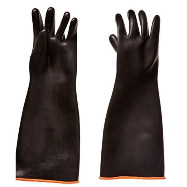 Industrial-Grade Black Rubber Safety Gloves