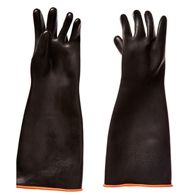 Industrial-Grade Black Rubber Safety Gloves
