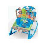 Infant To Toddler Baby Rocker With Musical Toy Bar & Vibrations- BLUE