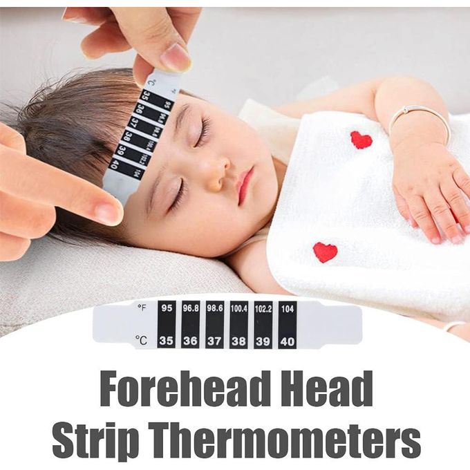 Instant Read Forehead Temperature Thermometer Strips,Reusable Fever Thermometer Strip,Adhesive Checking Thermometer Strip Of Children/Infants/Adults/Elderly People-3pcs
