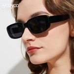 iyooyoo Small Vintage Rectangle Sunglasses for Men Women, UV400 Protection Unisex