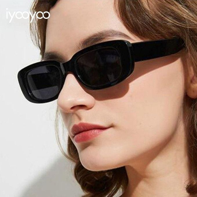 iyooyoo Small Vintage Rectangle Sunglasses for Men Women, UV400 Protection Unisex