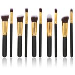 KEZURI 10pcs Make Up Brushes Set Face Powder Blush Make Up Brushes Kit Foundation Blending Brush-Black