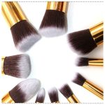 KEZURI 10pcs Make Up Brushes Set Face Powder Blush Make Up Brushes Kit Foundation Blending Brush-Black