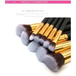 KEZURI 10pcs Make Up Brushes Set Face Powder Blush Make Up Brushes Kit Foundation Blending Brush-Black