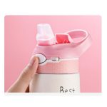 Kids Center Best Kids Thermal Water Bottles - 400ml Stainless Steel, BPA-Free, Eco-Friendly, for Ages 2-6 Pink Flamingo