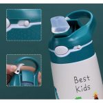 Kids Center Best Kids Thermal Water Bottles - 400ml Stainless Steel, BPA-Free, Eco-Friendly, for Ages 2-6 Pink Flamingo