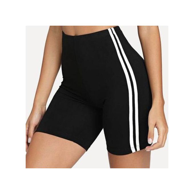 Ladies Biker Shorts/Gym Short/ Yoga Shorts- Stripped.