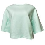 Ladies' Fleece Round Neck Crop Top - Green