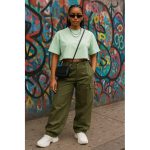 Ladies' Fleece Round Neck Crop Top - Green