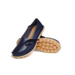 Ladies Leather Flat Casual Slip On Loafers