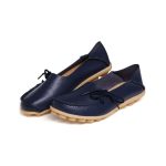 Ladies Leather Flat Casual Slip On Loafers