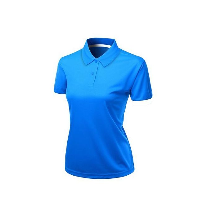 Ladies Shirt Casual Short Sleeve Polo T-Shirt Female Cloths Blue