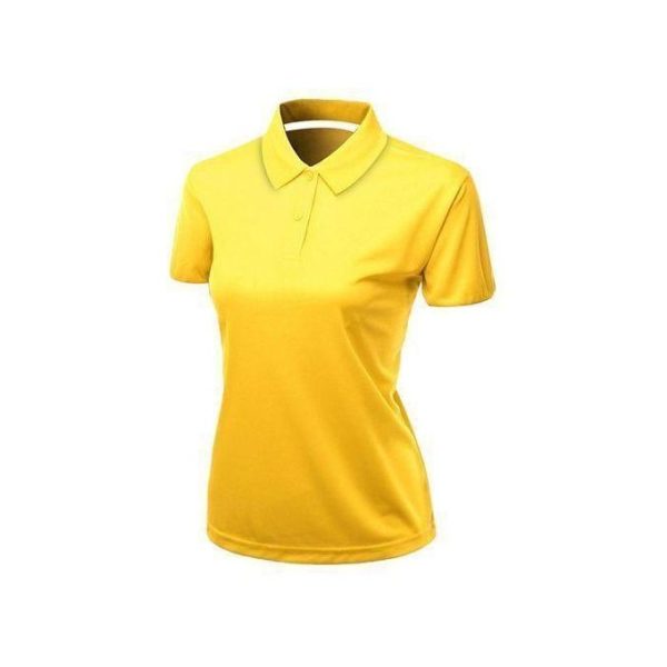 Ladies Shirt Casual Short Sleeve Polo T-Shirt Female Cloths Yellow