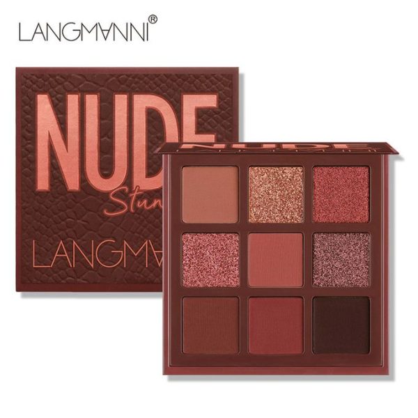 LANGMANNI 9 Color Makeup Eyeshadow Palette NUDE Eye Shadow Glitter Palette
