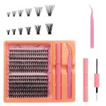 Lash Kit DIY 280pcs Lash Clusters Eyelash Extension,9-16mm 30D 40D Individual Lashes Kit with Lash Bond Seal,Lash Tweezers