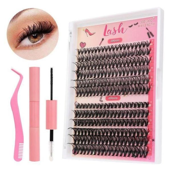 Lash Kit DIY 280pcs Lash Clusters Eyelash Extension,9-16mm 30D 40D Individual Lashes Kit with Lash Bond Seal,Lash Tweezers