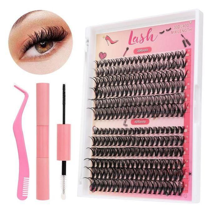 Lash Kit DIY 280pcs Lash Clusters Eyelash Extension,9-16mm 30D 40D Individual Lashes Kit with Lash Bond Seal,Lash Tweezers