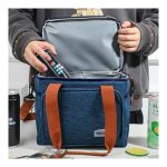 Leak-Proof Insulated Lunch Bag – Seamless Waterproof Design, Easy to Clean, Blue & Orange