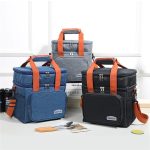 Leak-Proof Insulated Lunch Bag – Seamless Waterproof Design, Easy to Clean, Blue & Orange