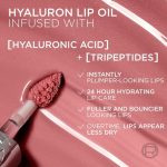 L'Oréal Paris Plump Ambition Hyaluron Lip Oil, Shade: 485 Wine O'clock, 24 HR Lip Gloss with Hyaluronic Acid, Volumizing Formula with Glass-Like Shine, 5ml